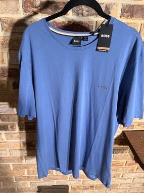 BOSS Short-Sleeve Crewneck T-Shirt in Blue